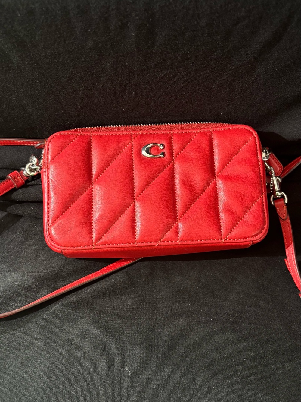 Coach Kira Crossbody Bag Pillow Quilted Leather Red CM531